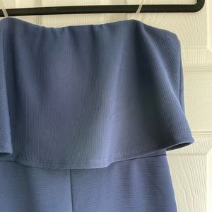 Blue Cold Shoulder Jumpsuit